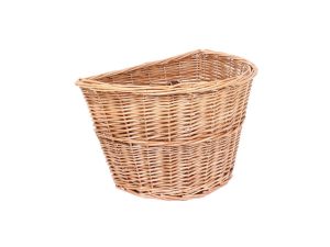 M Part D Shaped Wicker Basket With Leather Straps
