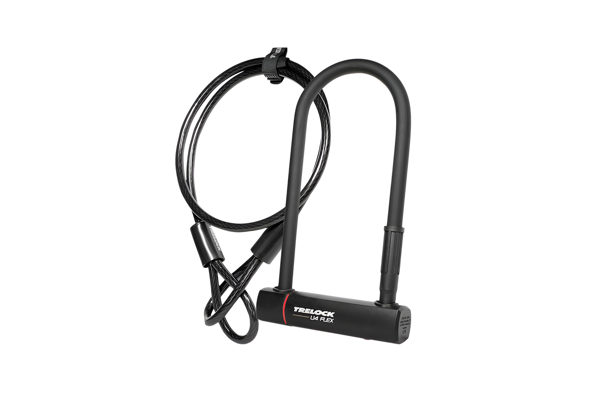 Trelock U4 230mm Lock and Flex Cable Sold Secure Silver